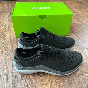 IN BOX Womens Crocs literide 360 pacer shoes in black/slate gray